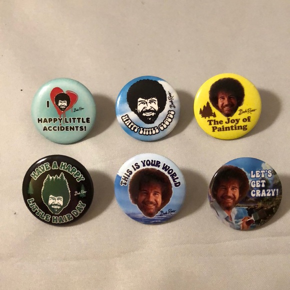 *NEW* Bob Ross pins - set of 6 - Picture 1 of 2